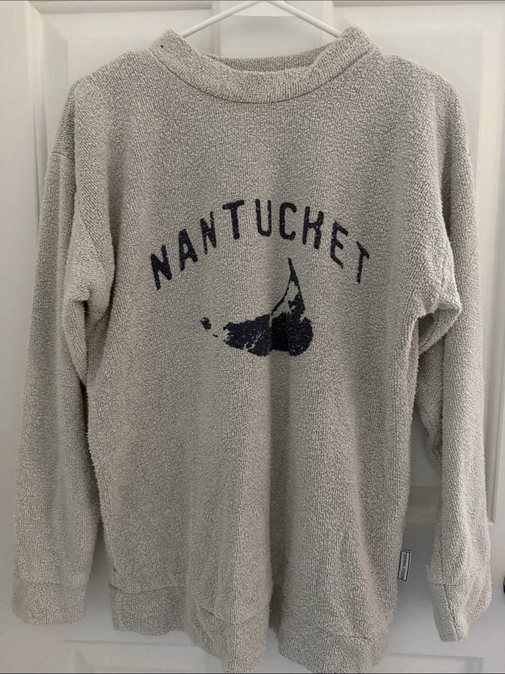 Made in USA Nantucket Fleece Pullover Sweater - Light Gray